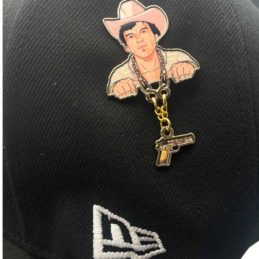Chalino Sanchez (Mexican Singer) Chain with Gun Hat Pin